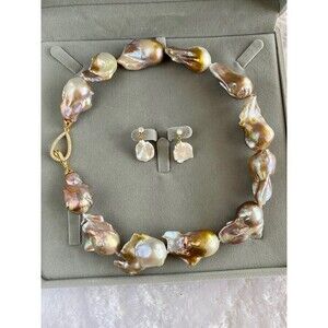 Amazing 18x30mm rare Huge Flameball baroque pearl necklace New in box